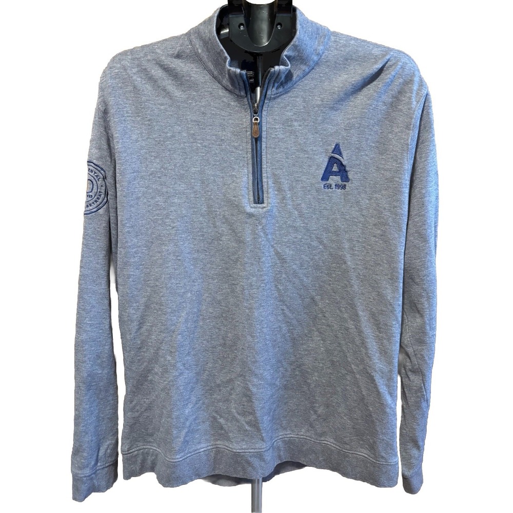 Johnnie-O Mens XL Golf Pullover Quarter Zip With Corporate Logo Preppy Dad